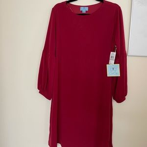 CeCe red long sleeve dress, size 1X.